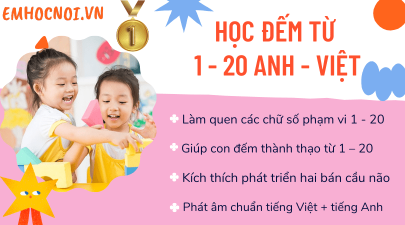 Học Đếm Từ 1 Đến 20 Việt – Anh